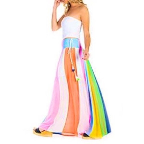 Banjara Dresses & Skirts - Banjara Rainbow Panel Maxi Boho Skirt Size Medium NWT